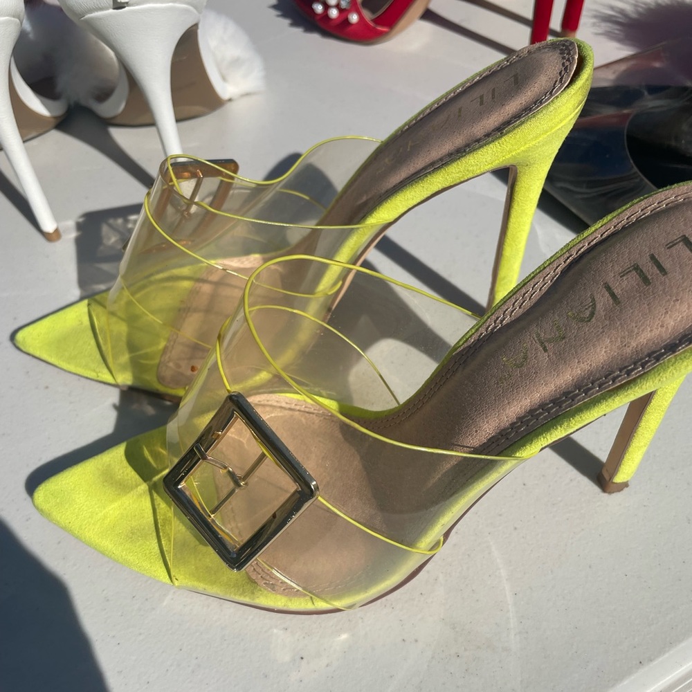 Neon green heels